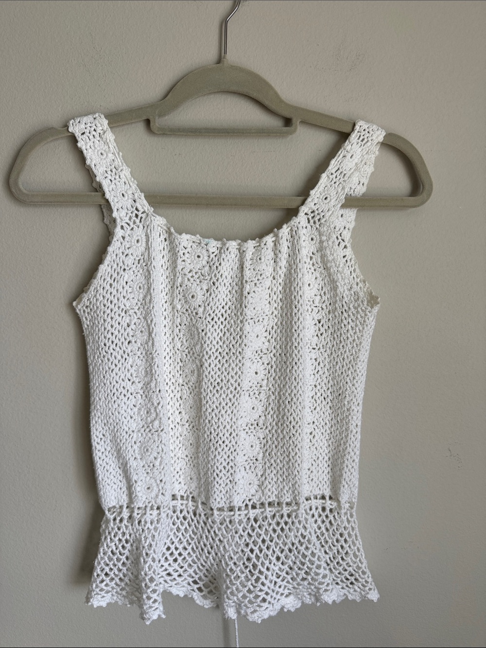 Philippine Handmade White Crochet Tank Top Boho Festival Beach Cotton Women’s S - Picture 7 of 10